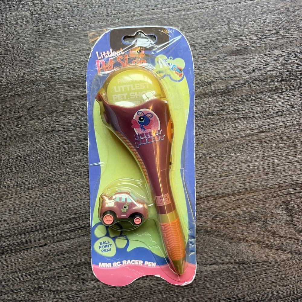 VTG Y2K Littlest Pet Shop Ball Point Pen Mini Race Car Controller Flutter Power